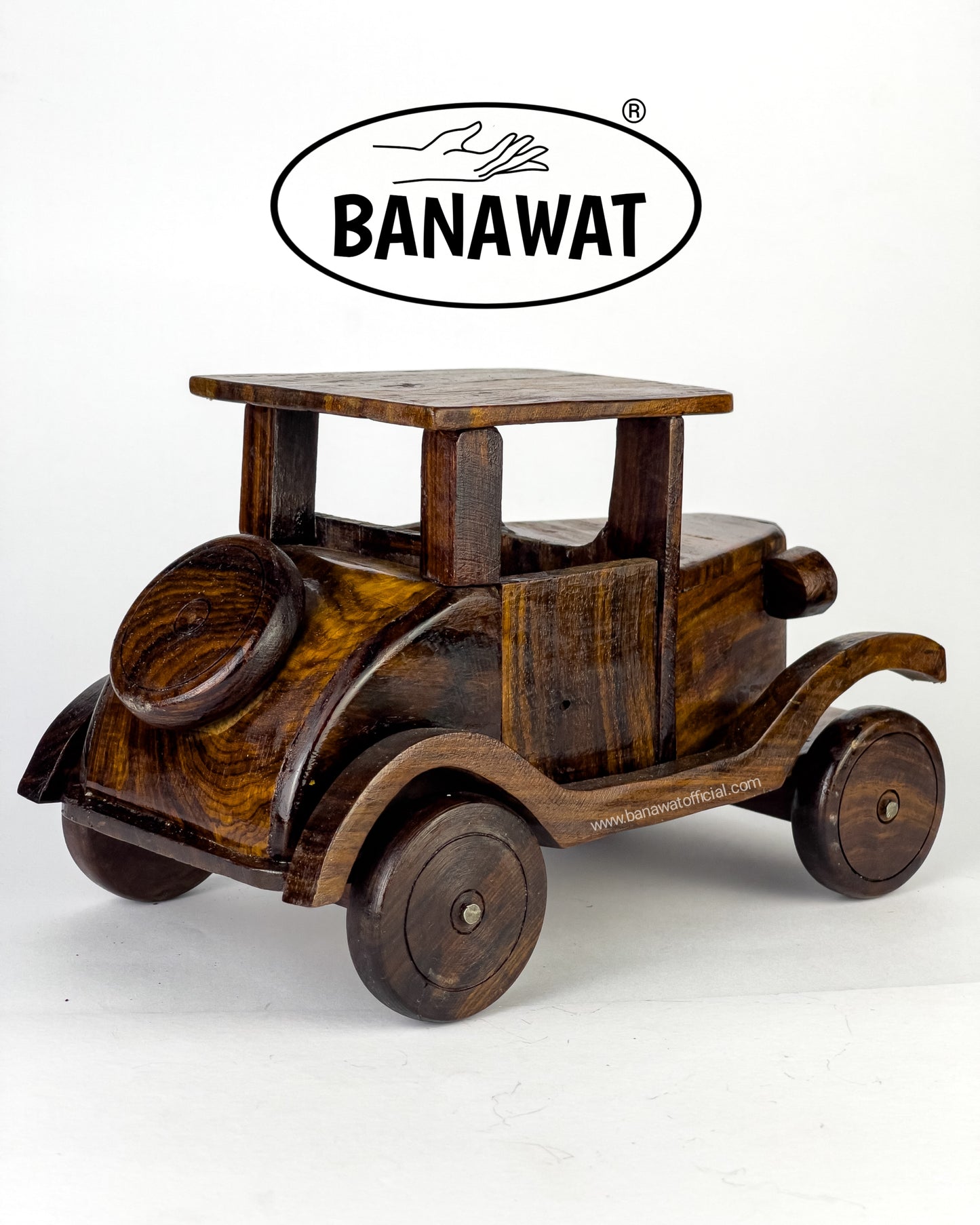 HAND CRAFTED WOODEN JEEP