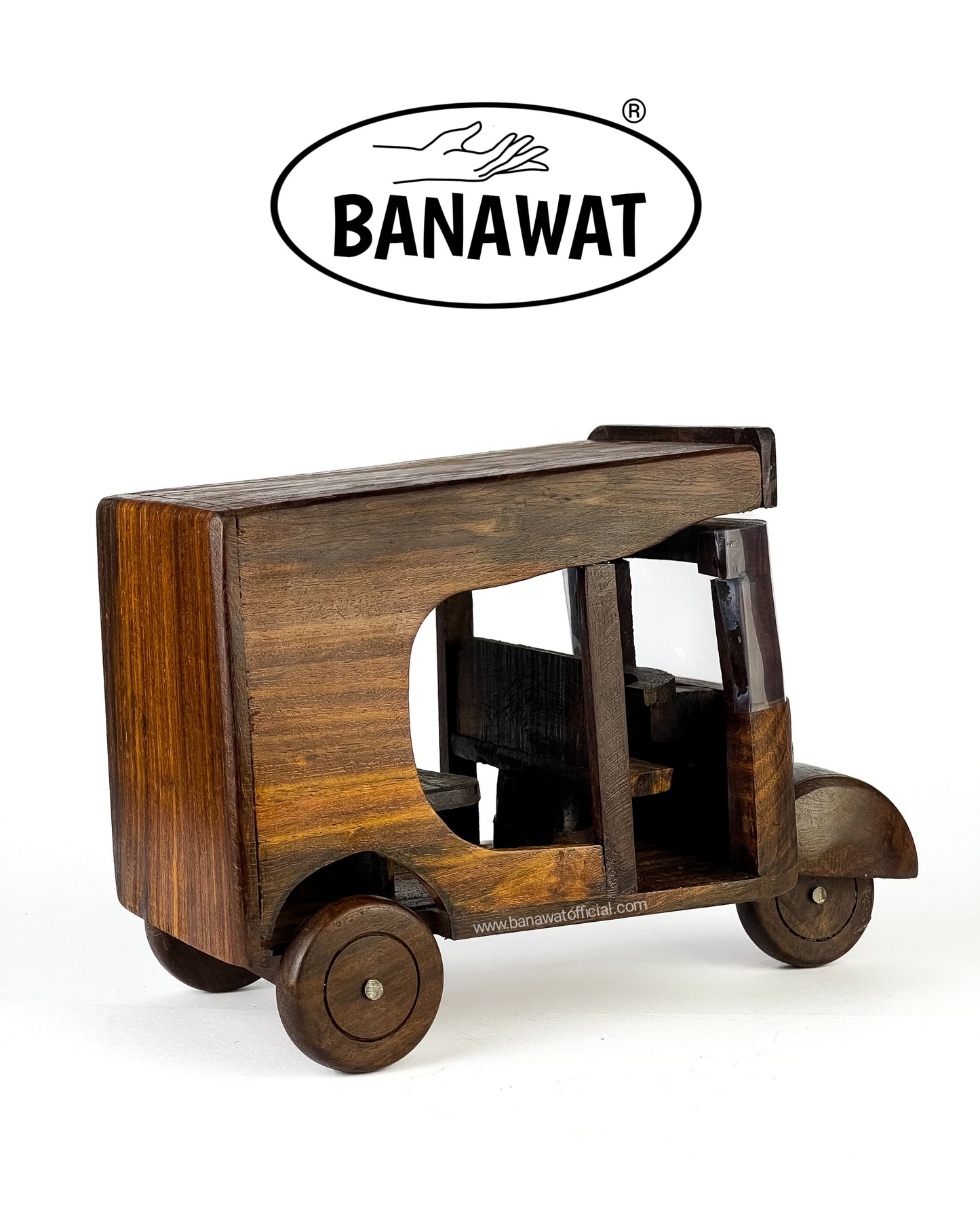 HAND CRAFTED WOODEN RICKSHAW